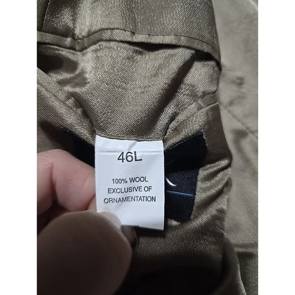 Jos A Bank Mens Sport Coat Blazer Suit Jacket Tan Wool 46L Notch